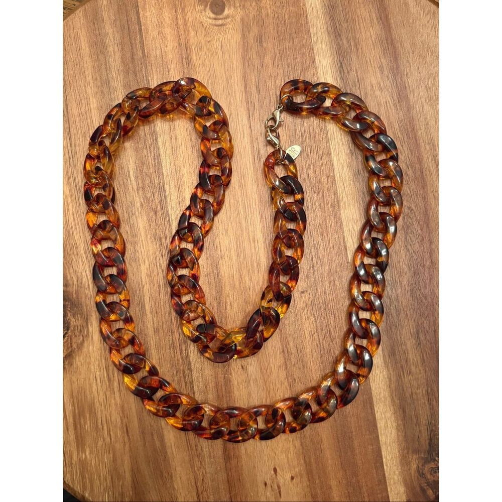 8 Other Reasons | Acetate Tortoise Link Necklace |  29”’ Length